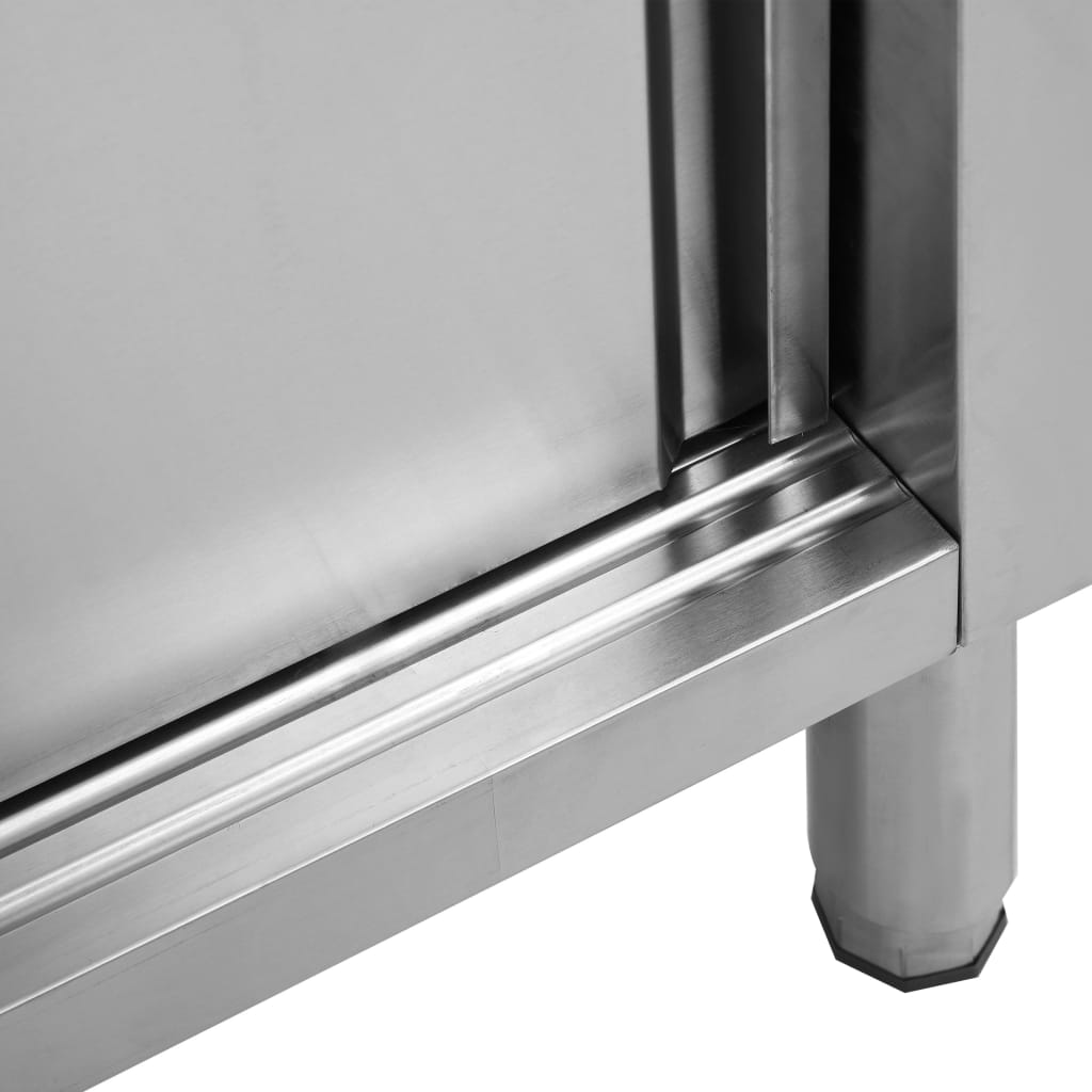 Radni stol s kliznim vratima 120x50x(95-97) cm inox - number 7.