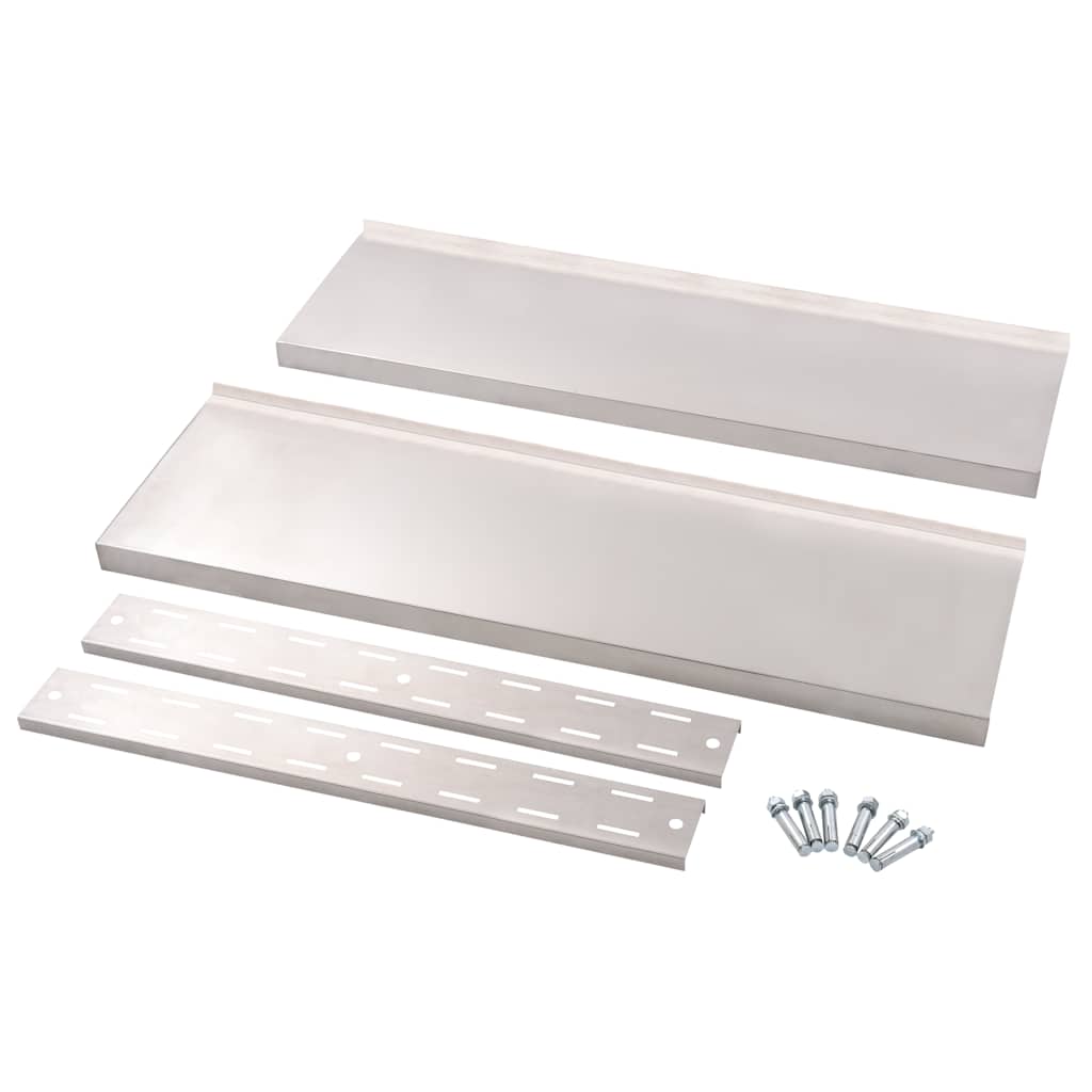 Zidna polica 2 razine nehrđajući čelik - 100 x 30 cm, 1 - number 5.