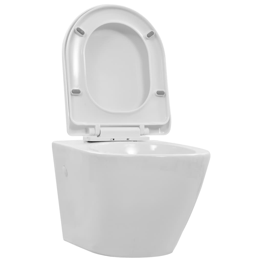 Vaso sospeso senza brida in ceramica - bianco - number 2.
