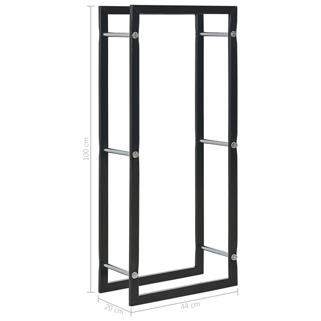 Firewood rack black steel - number 6.