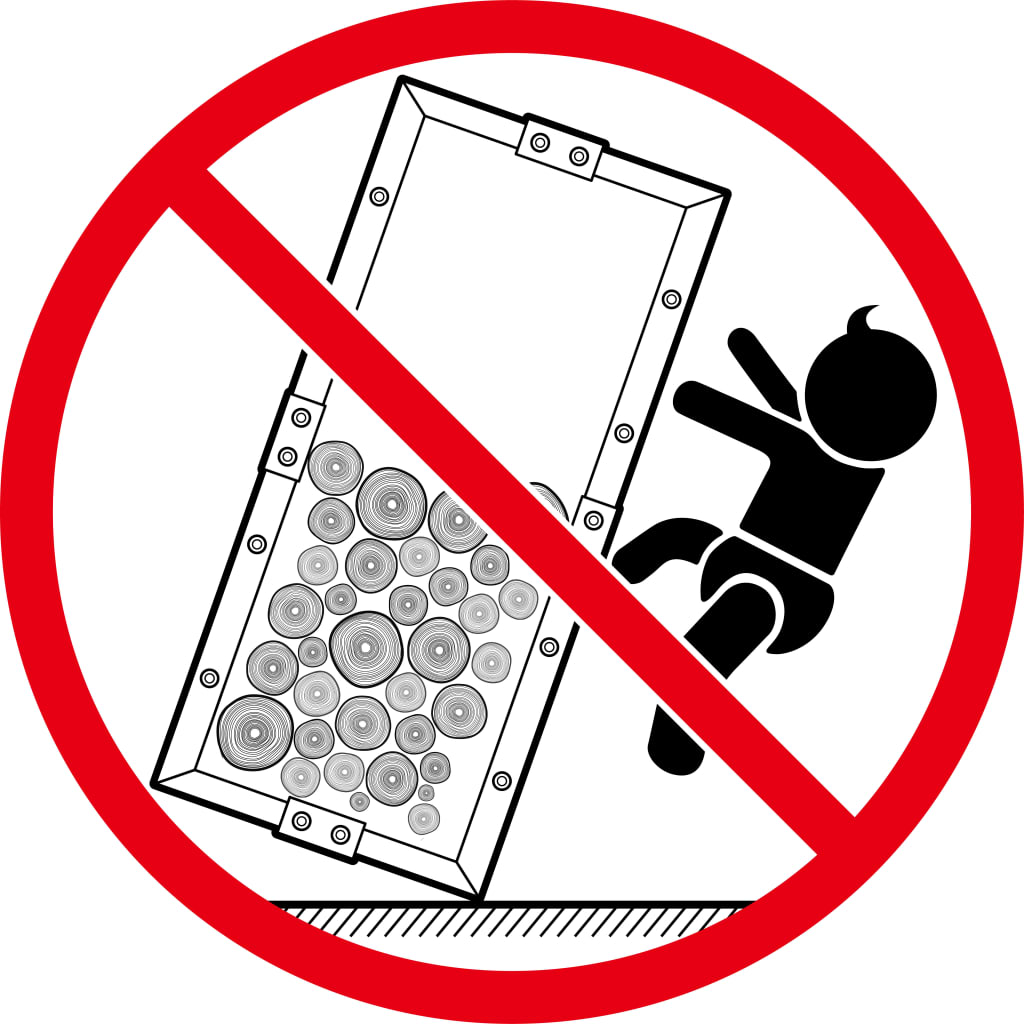 Firewood rack black steel - number 7.