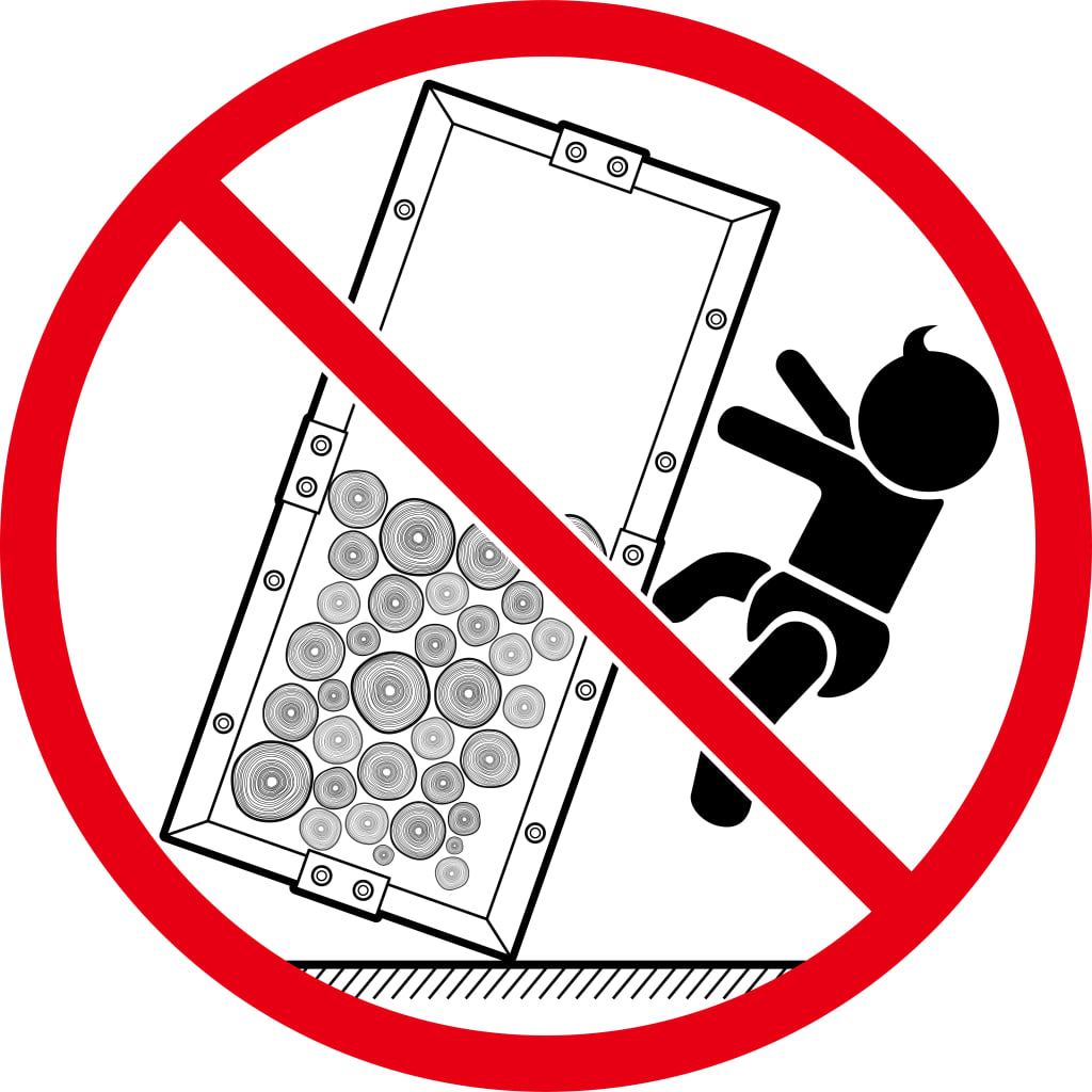 Brændestativ med bund 37 x 37 x 113 cm sort stål - number 7.