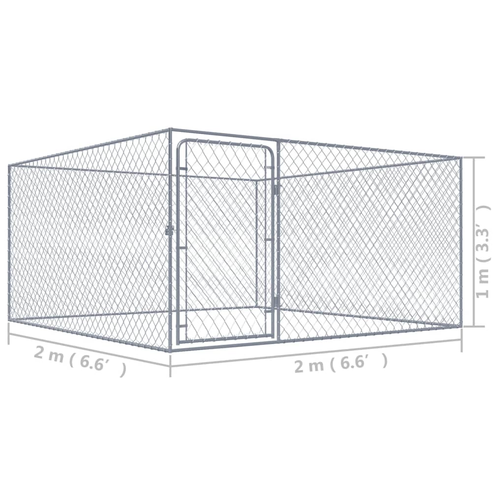 Enclos extérieur pour chien 2 x 2 x m en acier galvanisé - 2 x 2 x 1 m, 1 - number 5.