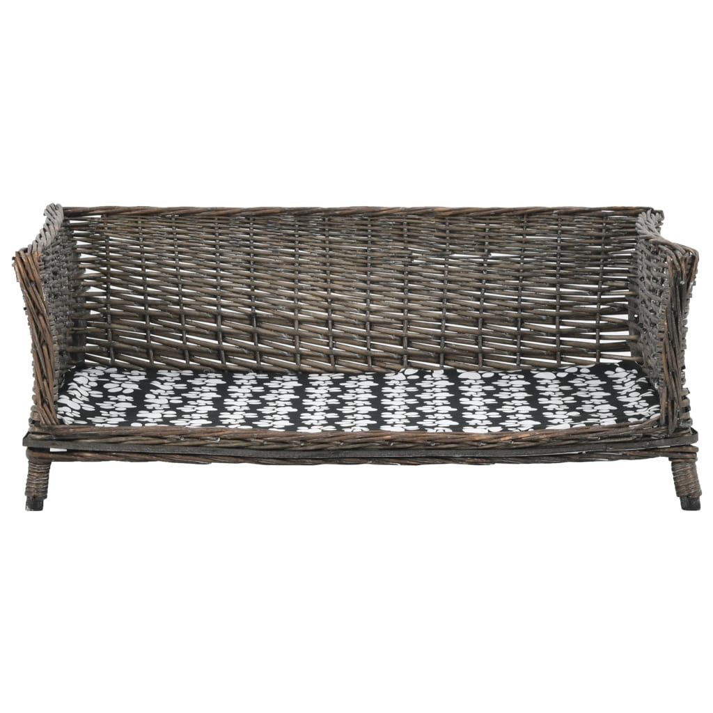 Panier pour chien avec coussin en osier naturel - gris, 90 x 54 x 35 cm - number 2.