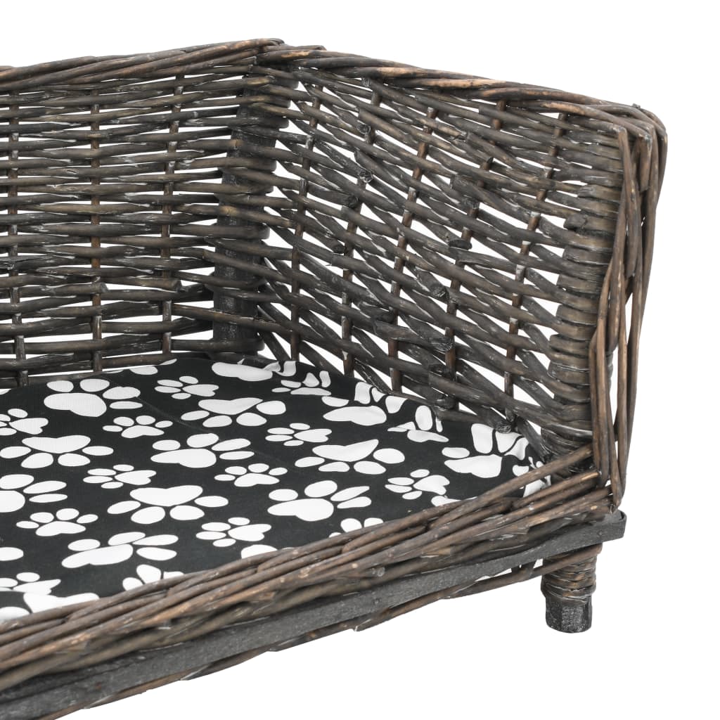 Panier pour chien avec coussin en osier naturel - gris, 90 x 54 x 35 cm - number 4.