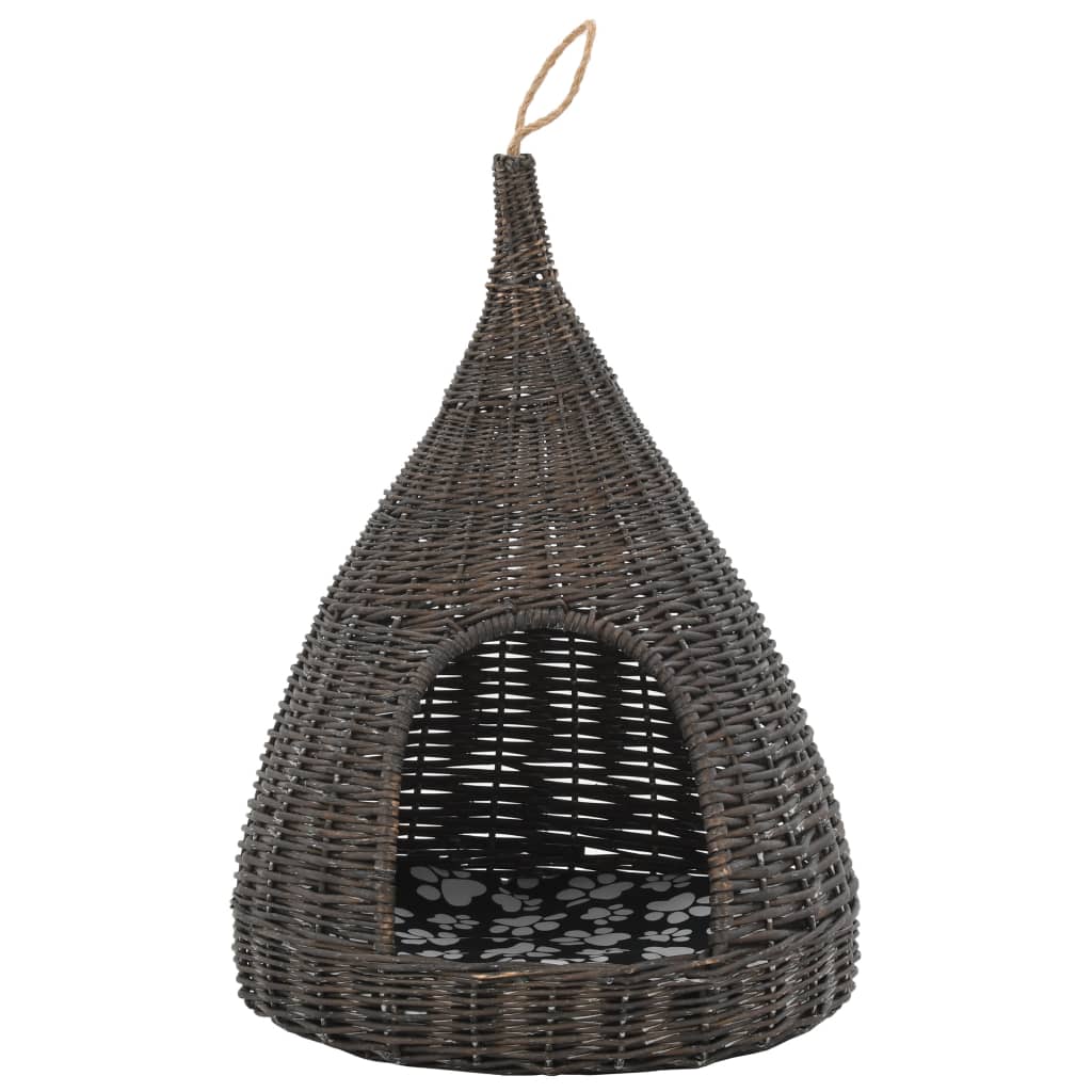Maison pour chat avec coussin 40x60 cm tipi en osier naturel - number 3.