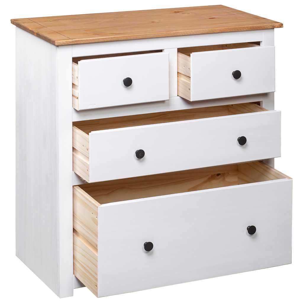 Sideboard panama serie 80x40x83 cm massiv furu vit - number 5.