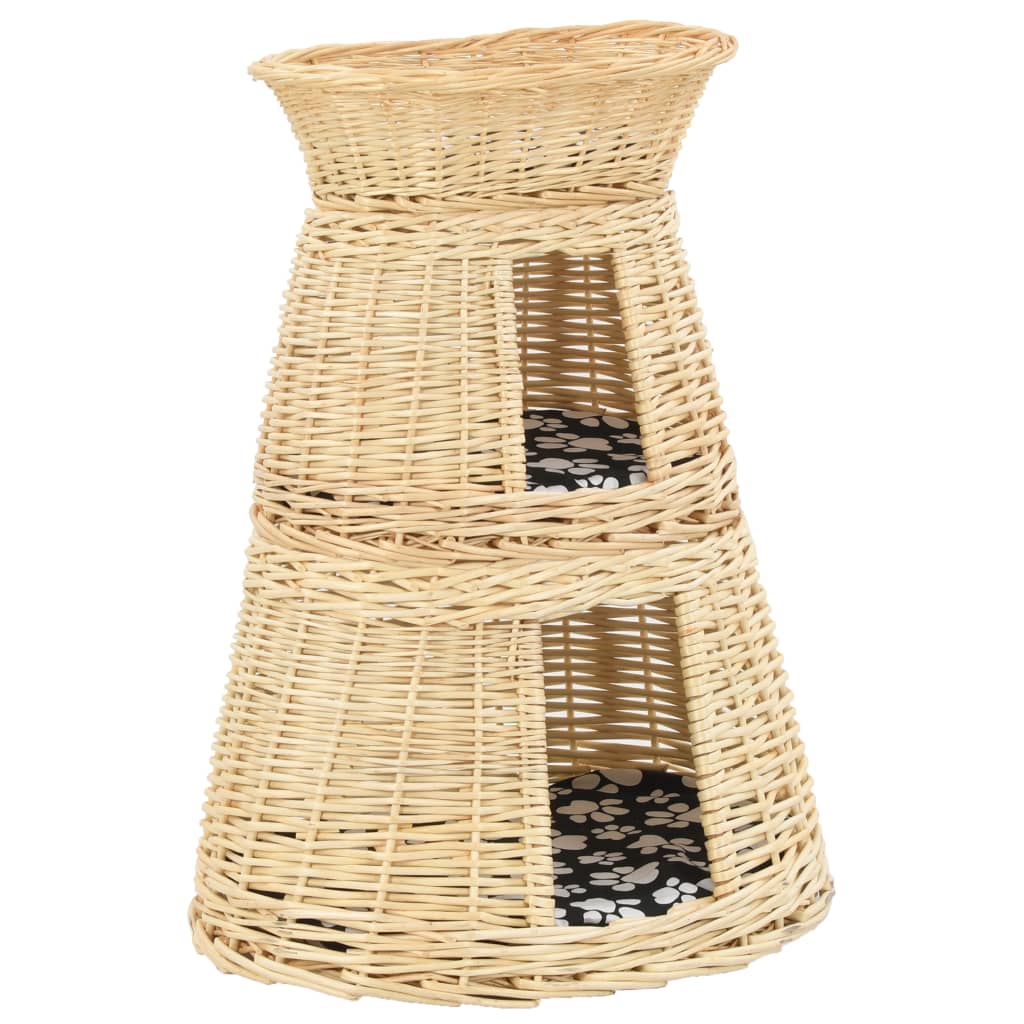 Panier pour chat avec coussins 3 pcs. 47 x 34 x 60 cm osier naturel - couleur naturelle - number 2.