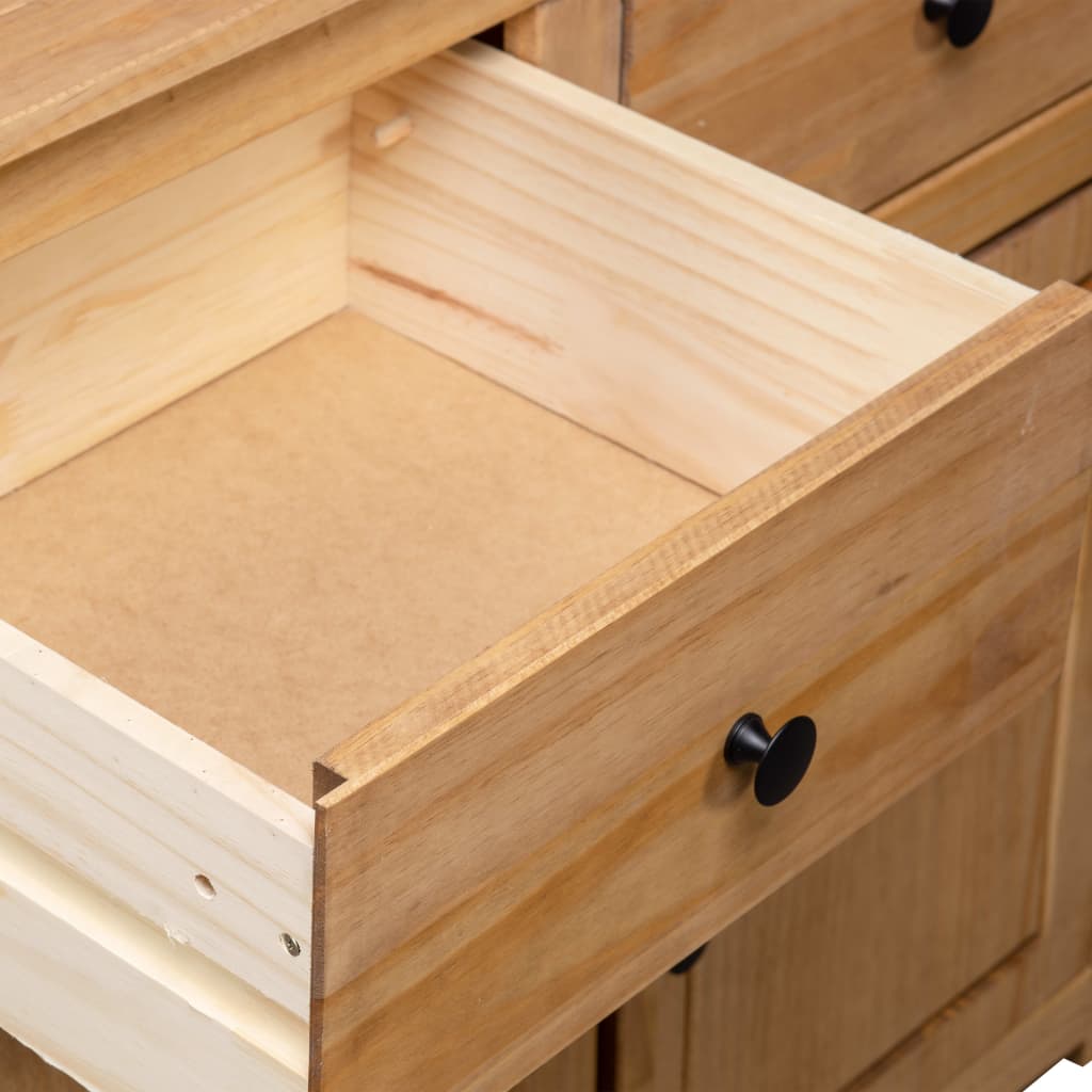 Skænk panama-serien 93x40x80 cm massivt fyrretræ - number 9.