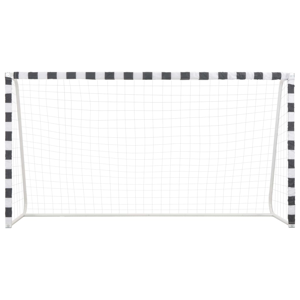 Fodboldmål 300 x 160 x 90 cm metal sort og hvid - number 2.