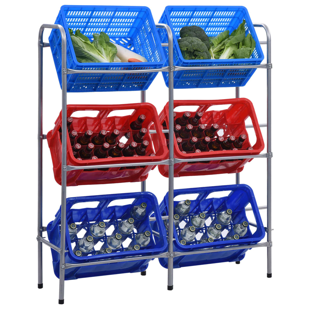 Stalak za 6 kutija 96x33x116 cm čelik srebrne boje - number 1.