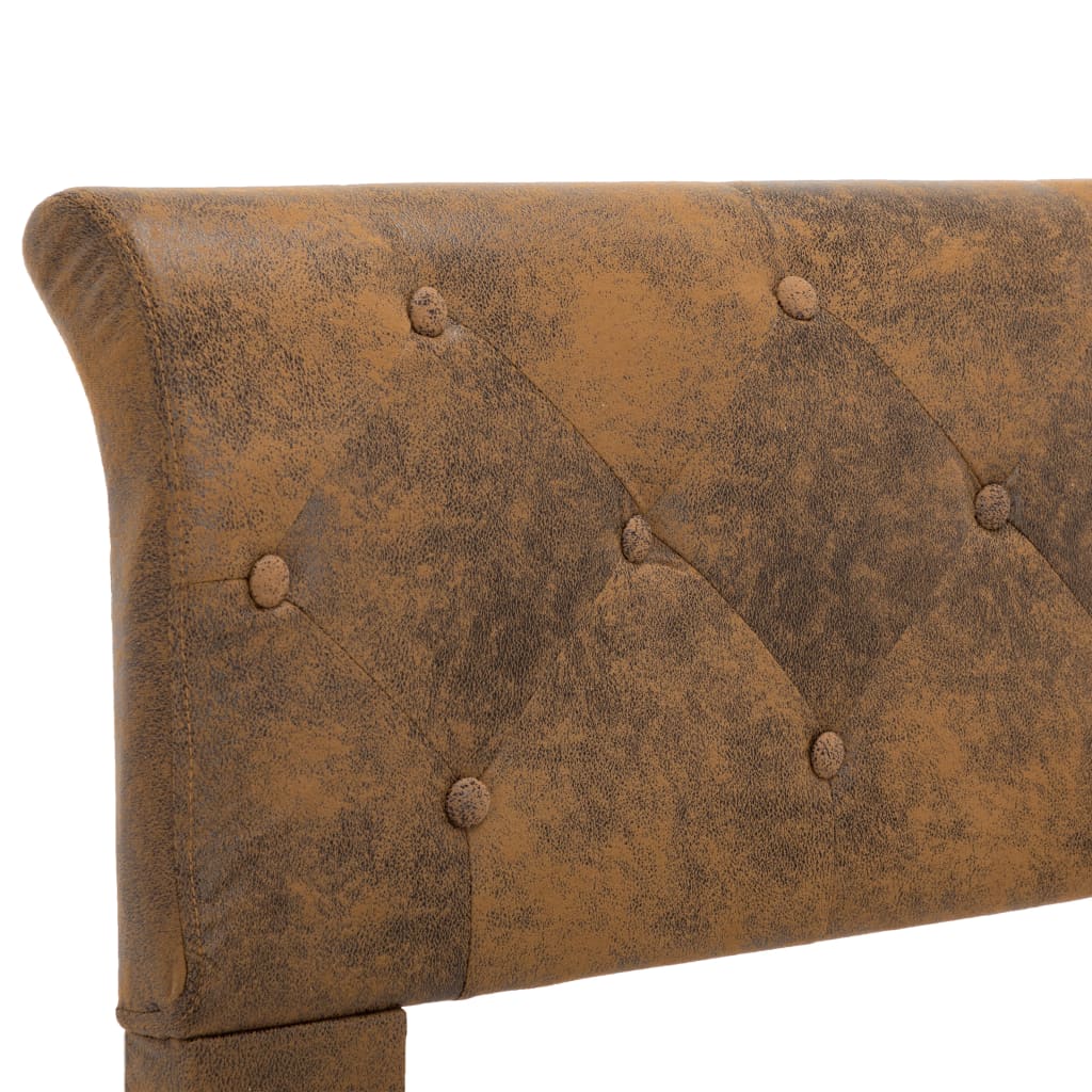 Rama łóżka 160x200 cm imitacja zamszu brąz - number 7.