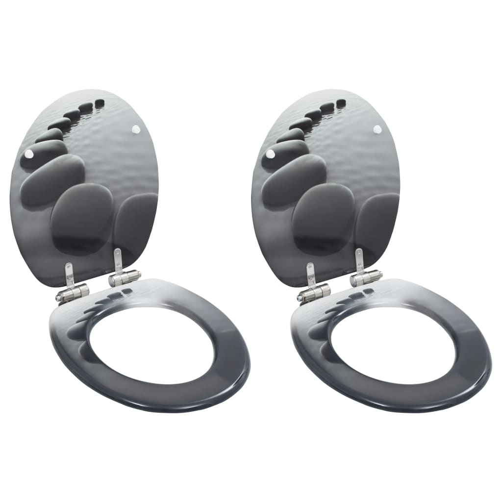 Toalettstolar st. med soft close lock mdf stendesign - 2, sten, ja - number 1.