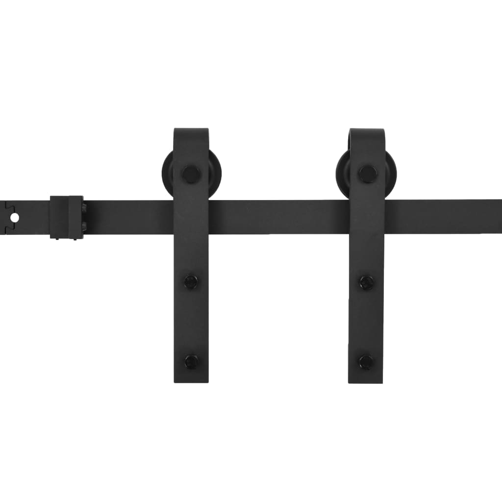 Skinnesæt til skydedør skien stål - sort, 200 cm, 1 - number 2.