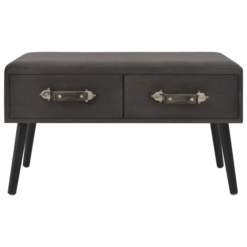 Bænk med skuffer 80 cm fløjl - grå - number 3.