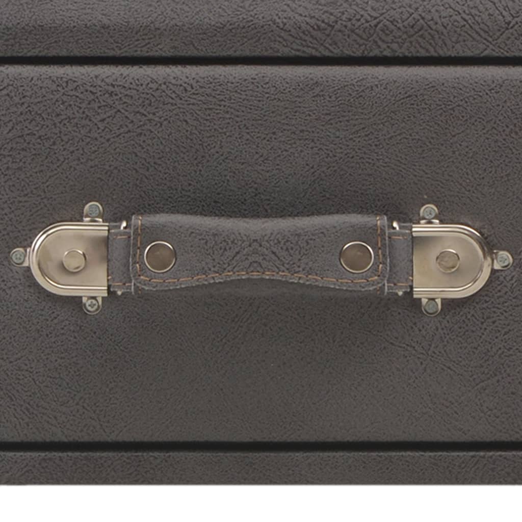 Bænk med skuffer 80 cm kunstlæder - grå - number 7.