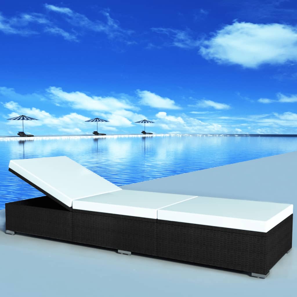 Fluktstoler med puter 2 stk. polyrattan svart - number 2.