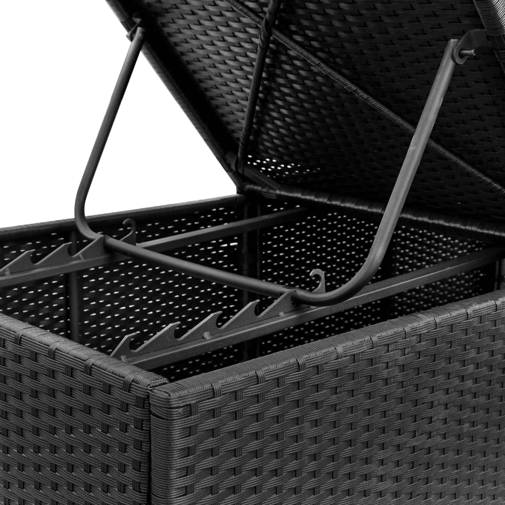 Fluktstoler med puter 2 stk. polyrattan svart - number 9.