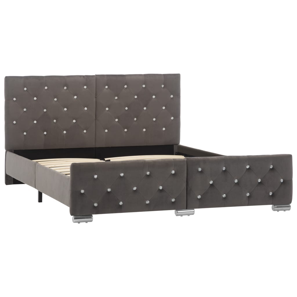 Rama łóżka aksamit - szary, 140 x 200 cm - number 2.