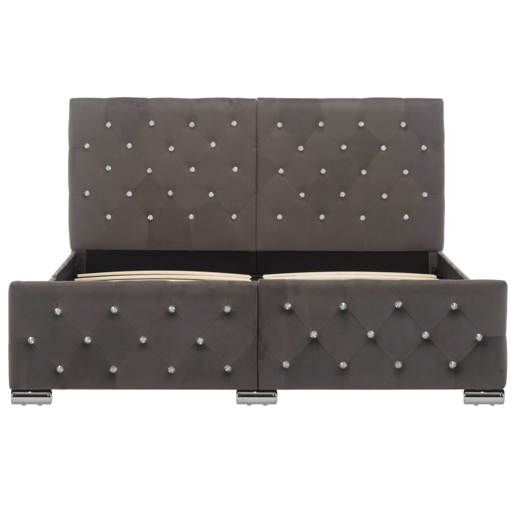 Rama łóżka aksamit - szary, 140 x 200 cm - number 4.