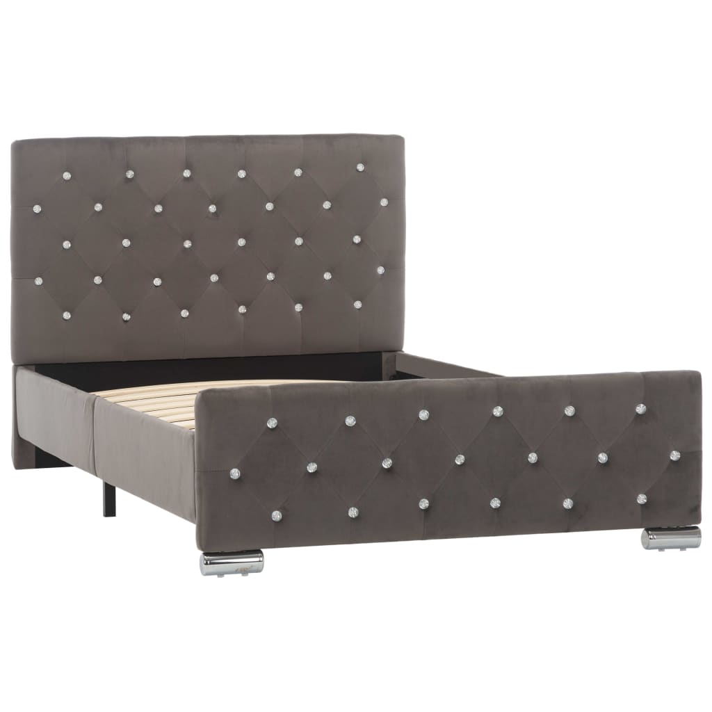 Rama łóżka aksamit - szary, 100 x 200 cm - number 2.