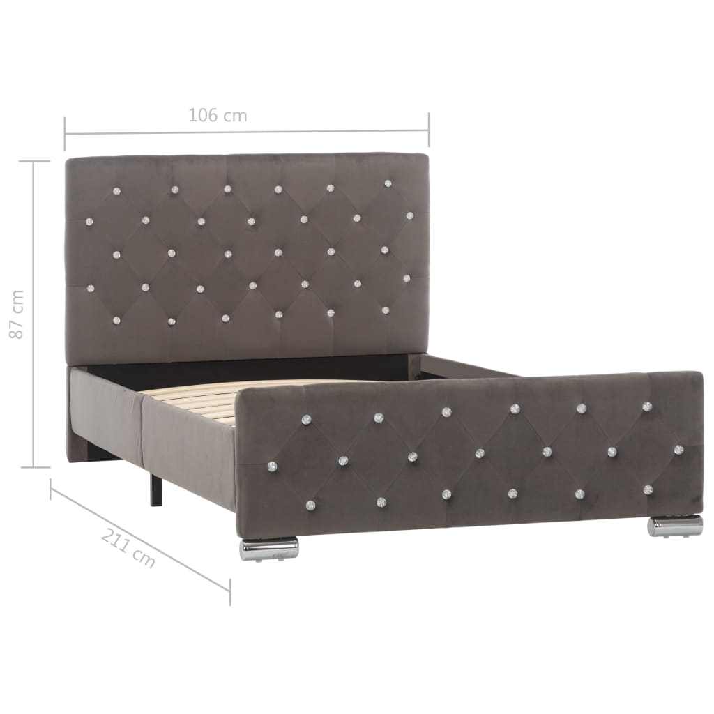 Rama łóżka aksamit - szary, 100 x 200 cm - number 8.