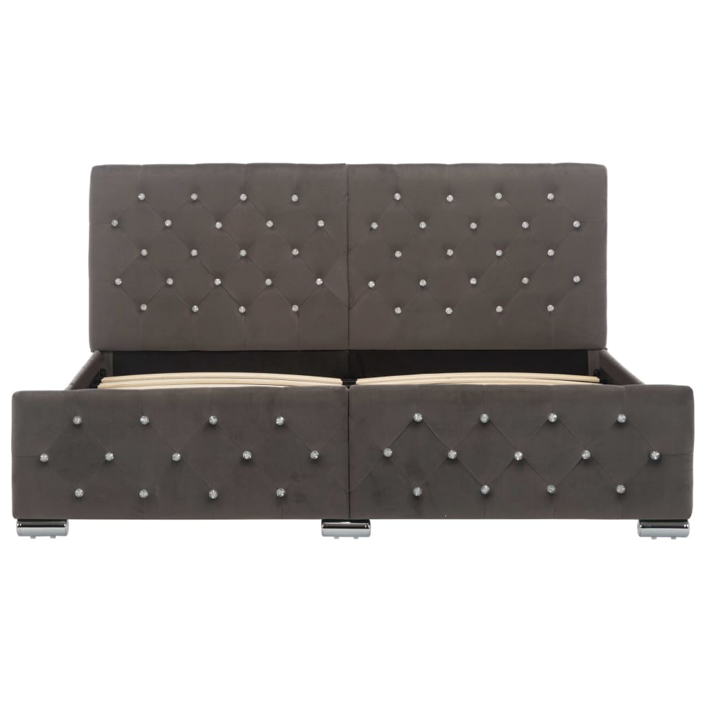 Sengeramme fløyel - grå, 160 x 200 cm - number 4.