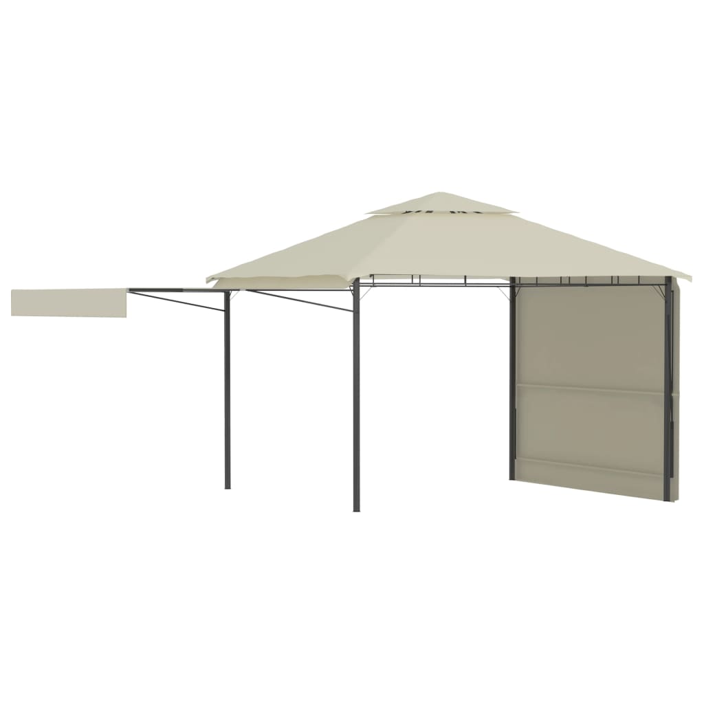 Gazebo with 2 extendable roofs 3x3x2.75 cm 180 g/m² cream - number 2.