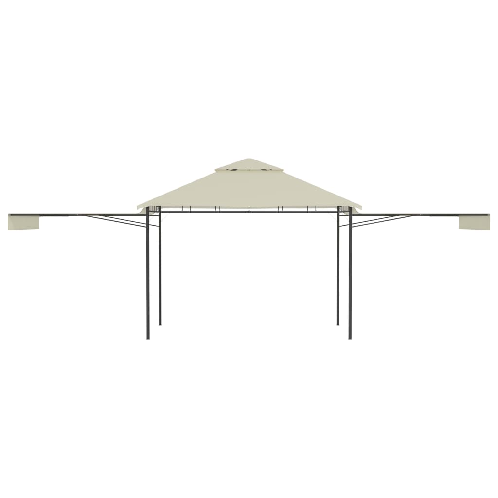 Gazebo with 2 extendable roofs 3x3x2.75 cm 180 g/m² cream - number 4.