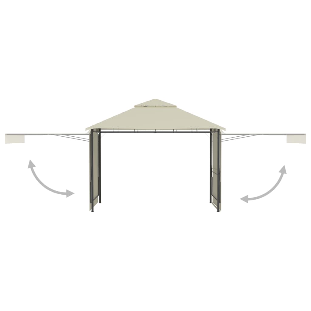 Gazebo with 2 extendable roofs 3x3x2.75 cm 180 g/m² cream - number 3.