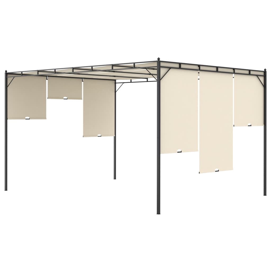Havepavillon med gardin 4x3x2,25 m cremefarvet - creme, 4 x 3 x 2.25 m, 1 - number 5.