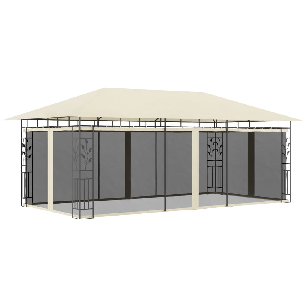 Pavillon med myggenet 6x3x2,73 cm cremefarvet - number 1.