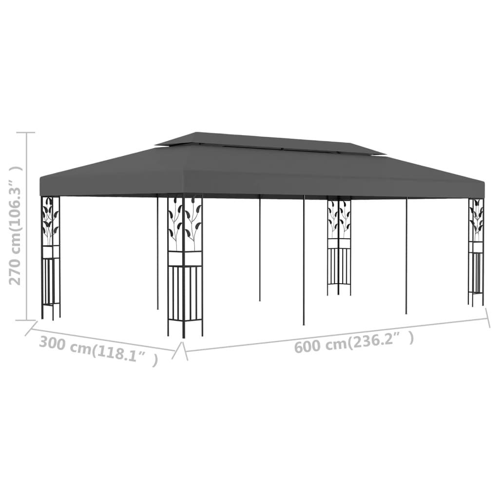 Paviljon 3x6 m - antracit siva - number 6.