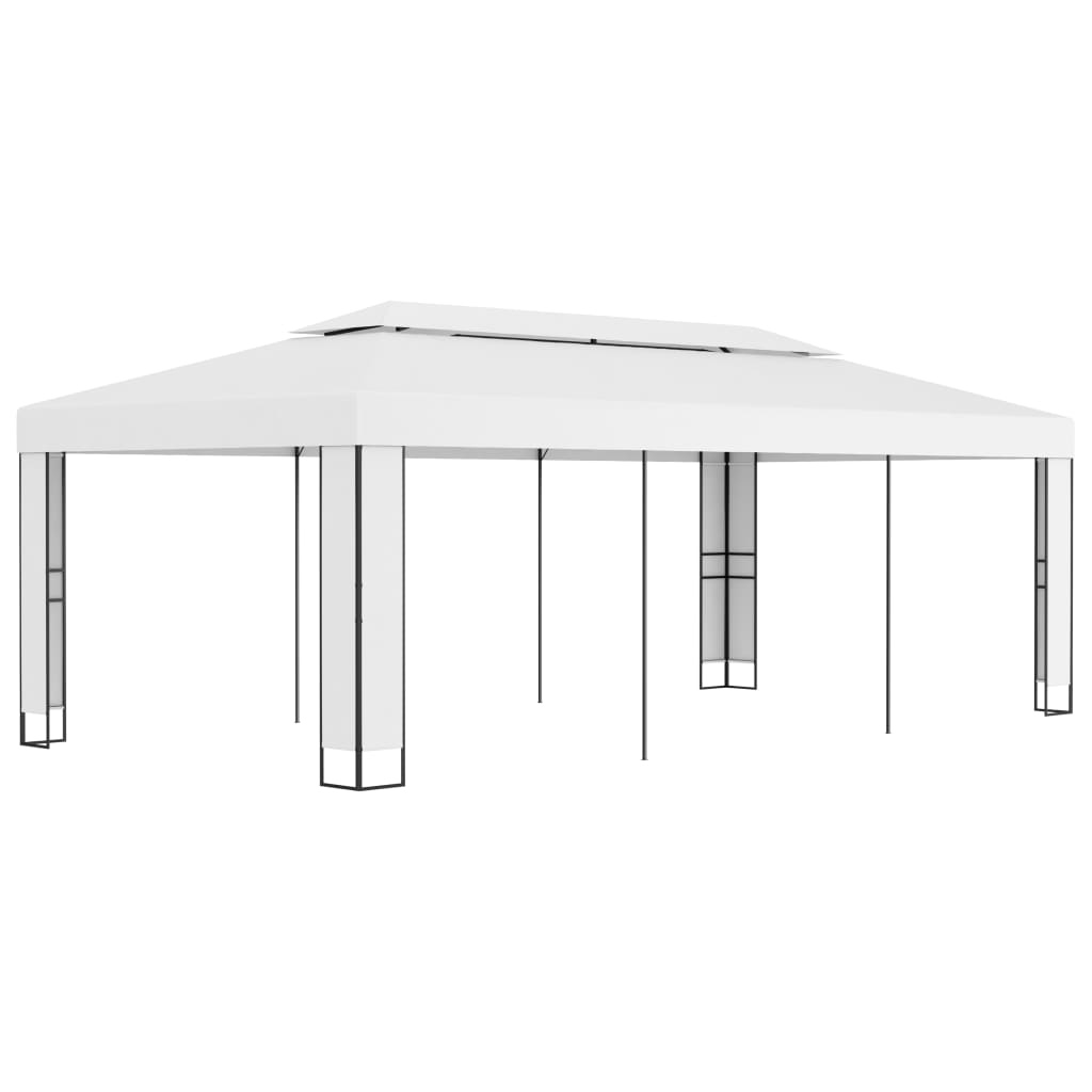 Pavillon med dobbelttag - hvid, 3 x 6 m - number 1.
