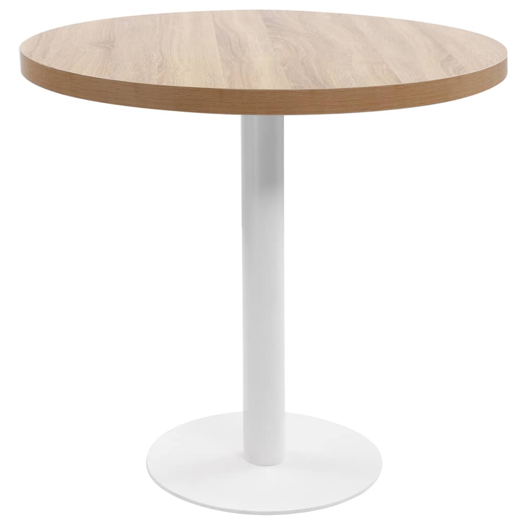Bistrobord 80 cm mdf lysebrun - lysebrun og hvid, 80 x 75 cm, 1 - number 1.