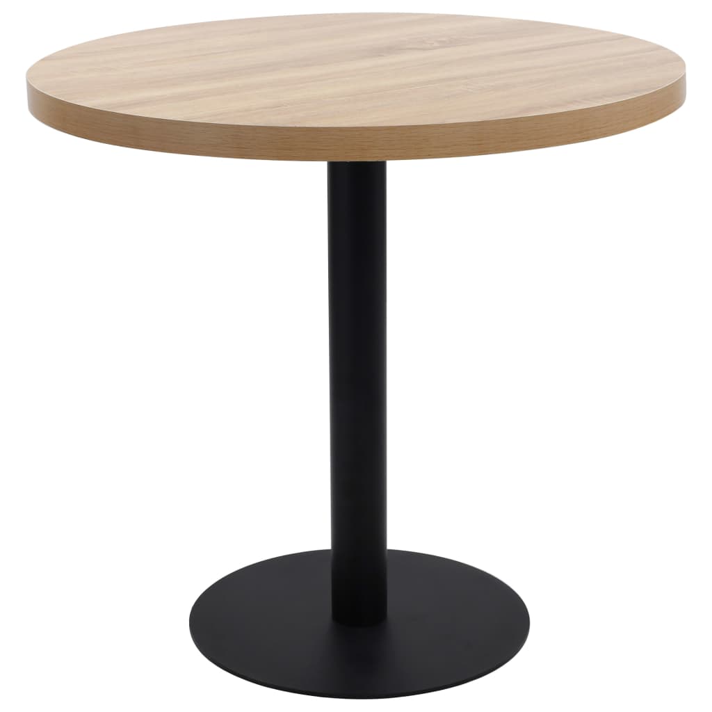 Bistrobord 80 cm mdf lysebrun - lysebrun og sort, 80 x 75 cm, 1 - number 1.