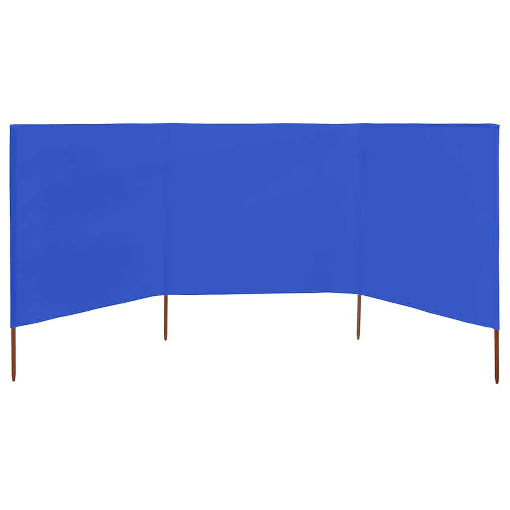 3-panels læsejl stof azurblå - blå, 400 x 160 cm, 1 - number 3.