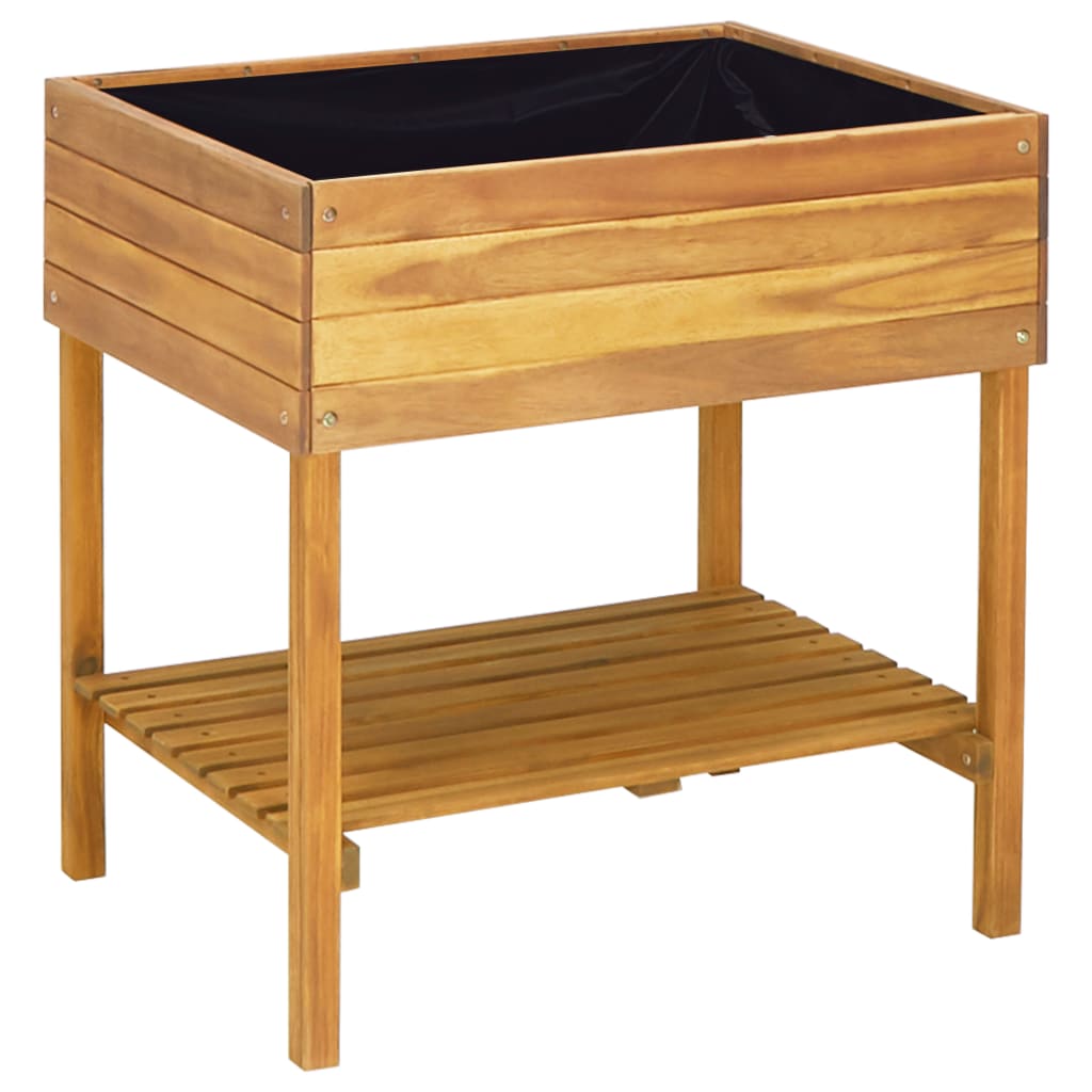 Raised planter 78.5 x 58.5 x 78.5 cm solid acacia wood - number 2.