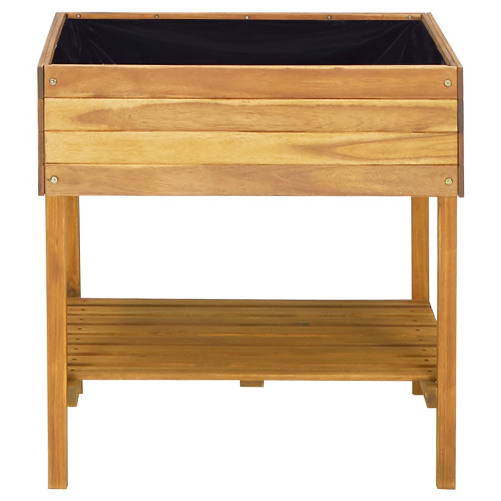 Raised planter 78.5 x 58.5 x 78.5 cm solid acacia wood - number 3.