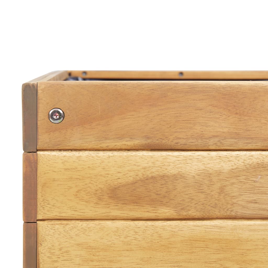 Raised planter 78.5 x 58.5 x 78.5 cm solid acacia wood - number 6.