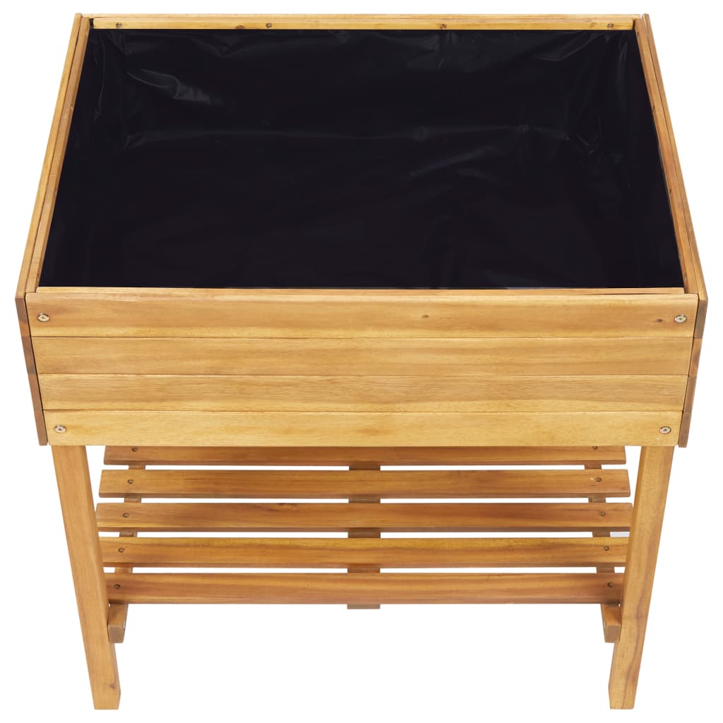 Raised planter 78.5 x 58.5 x 78.5 cm solid acacia wood - number 5.
