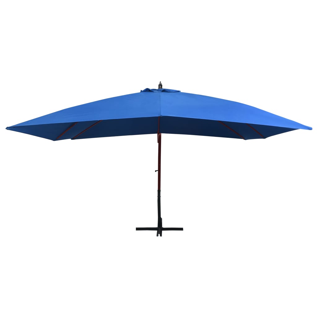 Hanging parasol 400x300 cm wooden pole - blue - number 2.