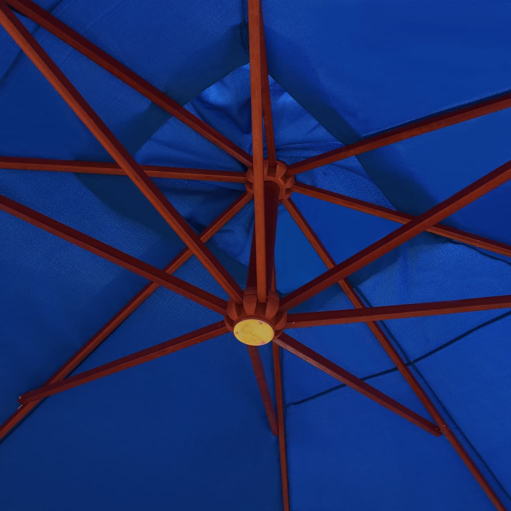 Hanging parasol 400x300 cm wooden pole - blue - number 7.