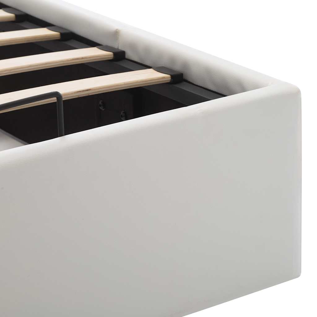 Hydraulisk oppbevaringsseng 180 x 200 cm kunstskinn hvit - number 11.