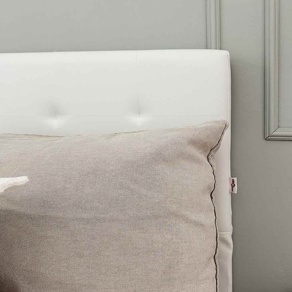 Hydraulisk oppbevaringsseng 180 x 200 cm kunstskinn hvit - number 4.