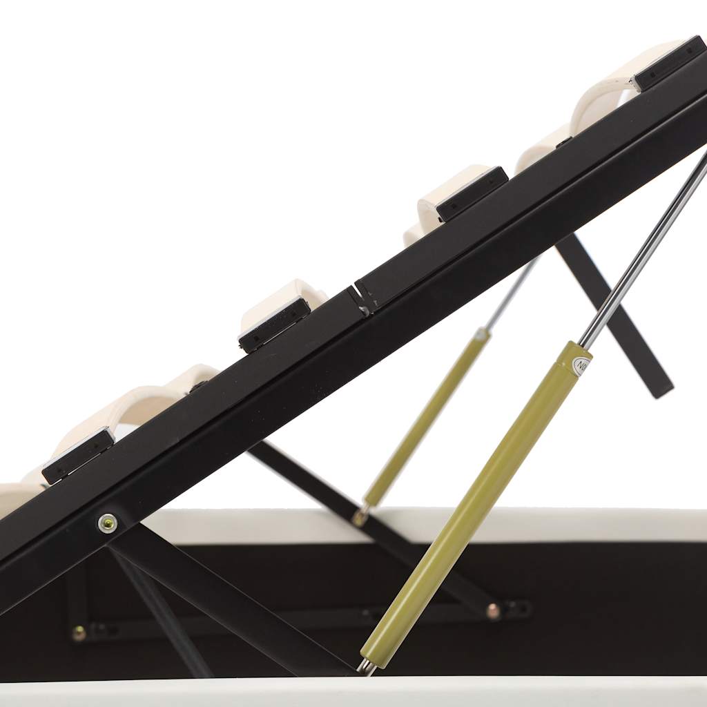 Hydraulisk oppbevaringsseng 180 x 200 cm kunstskinn hvit - number 9.