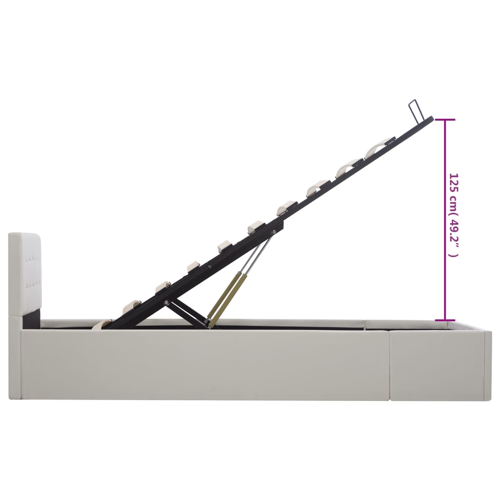 Hidraulički krevet za odlaganje 90 x 200 cm umjetna koža bijela - number 11.