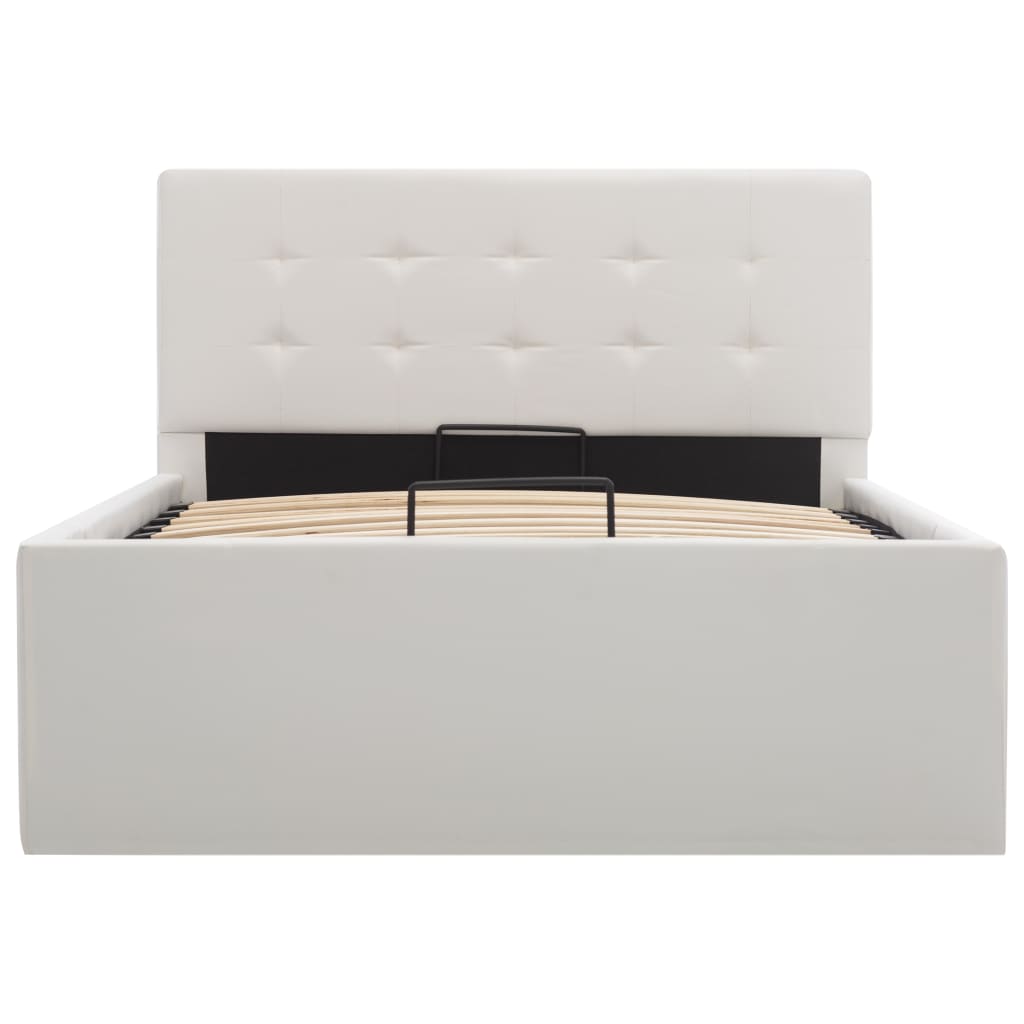 Hidraulički krevet za odlaganje 90 x 200 cm umjetna koža bijela - number 4.