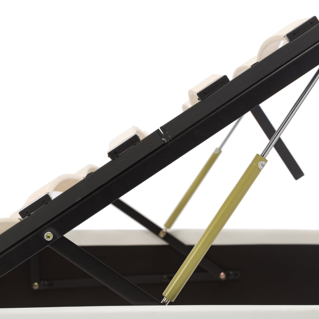 Hidraulički krevet za odlaganje 90 x 200 cm umjetna koža bijela - number 7.