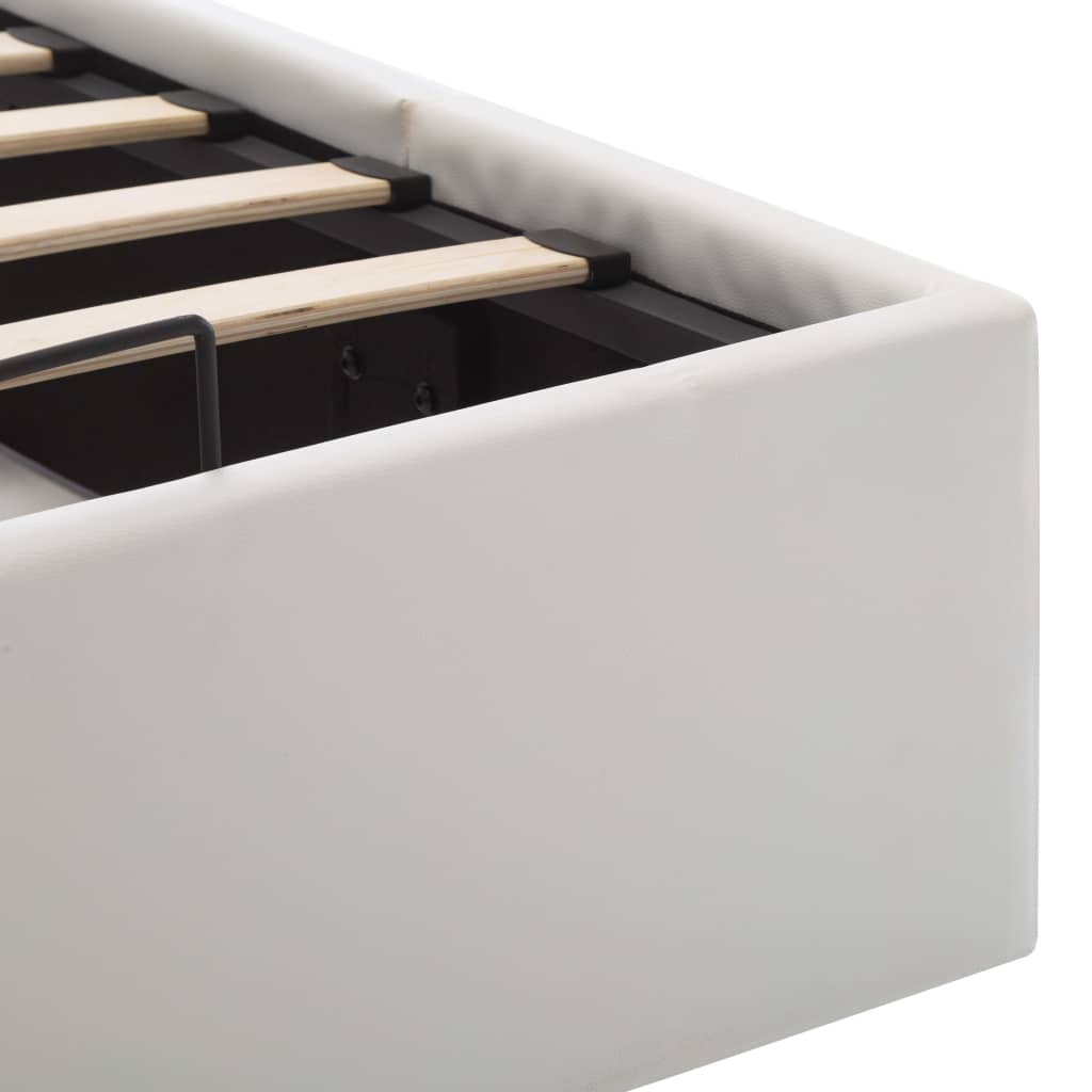 Hidraulički krevet za odlaganje 90 x 200 cm umjetna koža bijela - number 9.